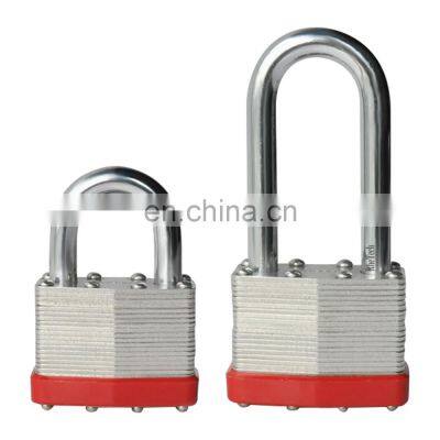Red Rubber Security padlock Hardened Steel Long and short Shackle keys Laminated Padlock