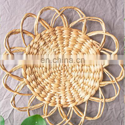Vintage Water Hyacinth Wicker Placemats for Table decor Natural Home Decor, Boho Hanging Wall Decoration wholesale