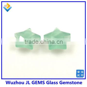Wholesale Price Synthetic Light Green Star Shape Glass Gemstone