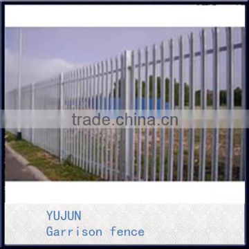 Powder coated horizontal steel garrison fence design