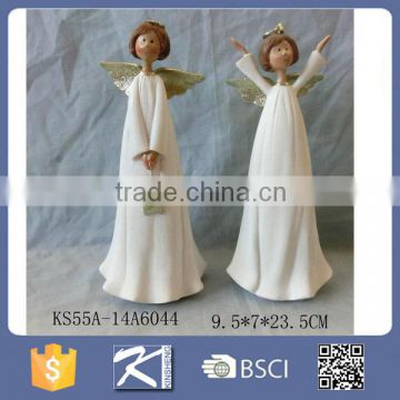 Religious design White polyresin angel figurine/resin angel