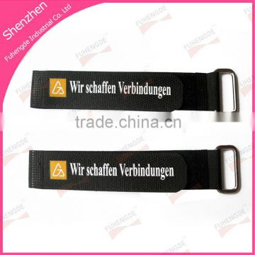 strong duarable hook loop strap with logo printed