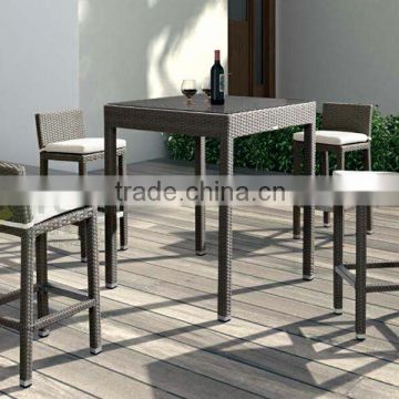 Garden bar chair wicker furniture with brown rattan outdoor