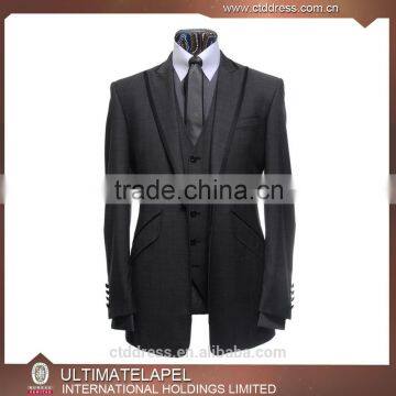 New style high quality custom tailor made men slim fit mens suits with piping                        
                                                                                Supplier's Choice