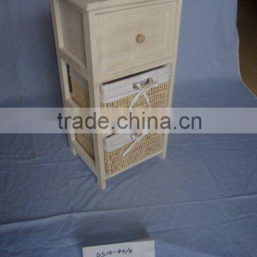 WOODEN CABINET WITH MAIZE BASKETS