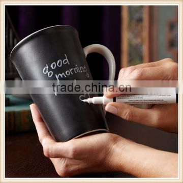 porcelain writing mug has pen