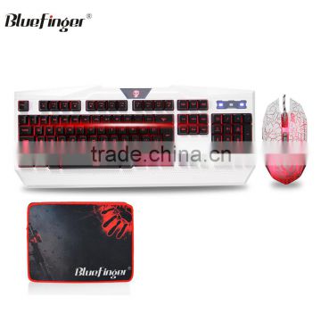 USB colored Backlit Wired Gaming Keyboard and Mouse with cool crack combo