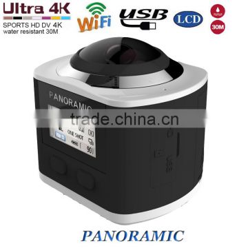 Panoramic WiFi Sport Action Camera DV Car DVR 4K Ultra HD IMX179 0.96 Inch LCD
