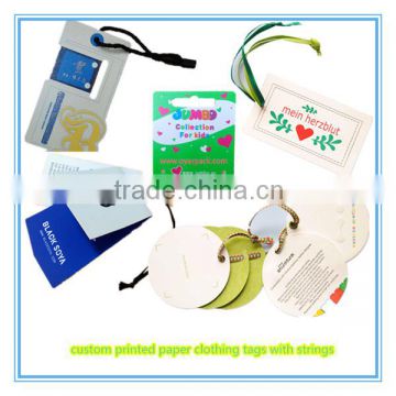 custom printed paper tag garment hanging labels tags for sale