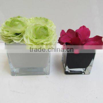 square glass vase