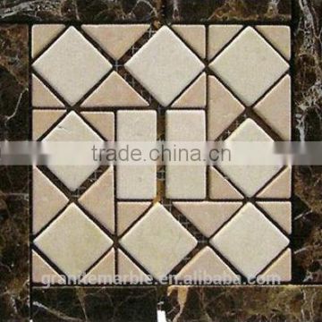 High Quality Brown Marble Mosaic Tiles For Bathroom/Flooring/Wall etc & Mosaic Tiles On Sale With Low Price