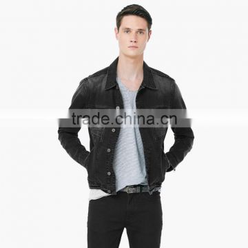 life casual wear denim black jacket fashion design for men