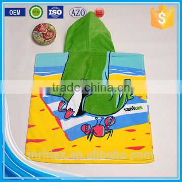 Alibaba Trade Assurance combed cotton screen printing terry children poncho beach towel