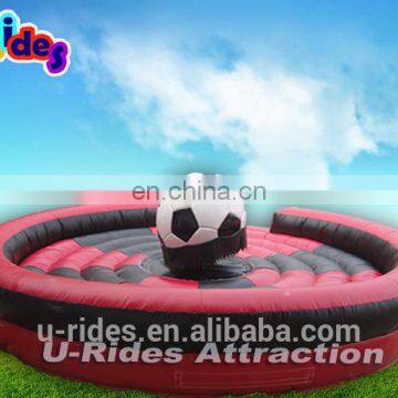 Football Shape Mechanical Football With Red Inflatable Background Commercial Mechanical Soccer