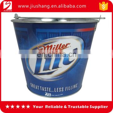 OEM logo printing zinc ice bucket steel with handle