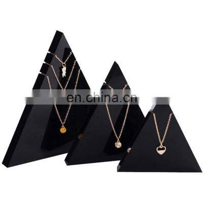 Triangle-Shaped Acrylic Necklace Display Stand 3pcs Acrylic Display Holder for Jewelry Store