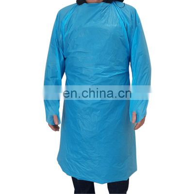 Disposable 45g CPE gown with elastic cuffs