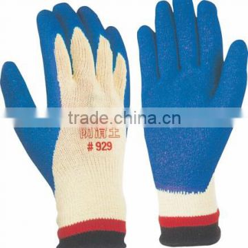 Safety industrial blue latex coated work glove