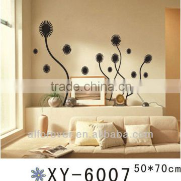 PVC wall sticker black flower for home decor,wall decal