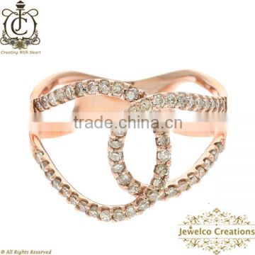 14K Rose Gold Ring, Rose Gold Diamond Ring, Natural Diamond Pave Ring, Rose Gold Jewelry, Handmade Jewelry,Designer Ring Jewelry