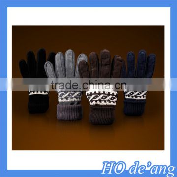 Hogift Wholesale high quality mittens fur skin leather gloves/warm leather cheap fashion gloves/winter warm shearling gloves