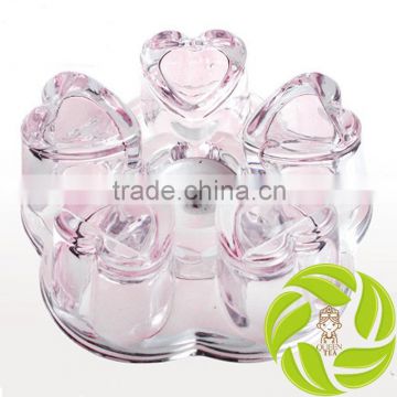 Super heart shape tea warmer special design glass teaware Gongfu teaset