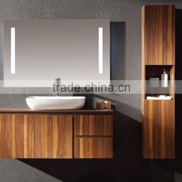 45 inch Sliver double sink Slive Mirror basin custom MDF cheap modern hotel chinese bathroom vanity