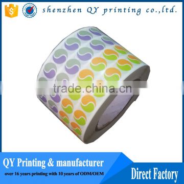 high quality waterproof circle label sticker with product logo printed