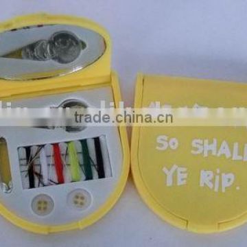 round shape travel sewing kits box with mirror