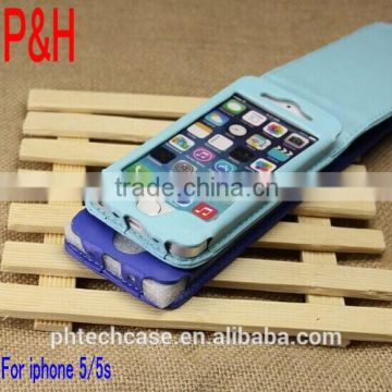 Hot products leather case for iphone 5. leather cheap mobile phone case