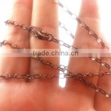 SN008 wholesale stainless steel coffe plated oval rollo chains