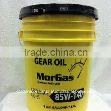 MorGas Gear Oil 85W140, GL-5, 5 GALLON PAIL (18.9 LITERS)