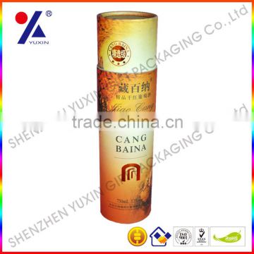 customized paper tube gift box for wine packing ,strong and durable for wine packing,customized printing and design