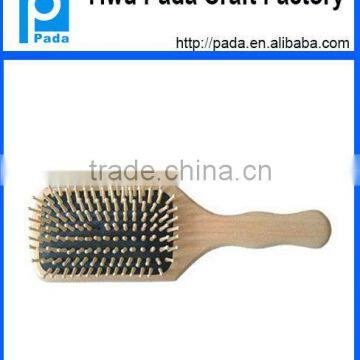Square massage wood hair brush