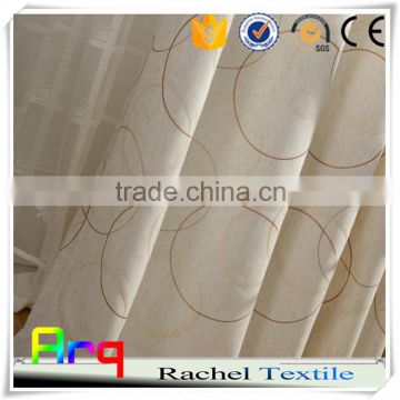 Geomery design white polyester cotton embroidery curtain fabric in livingroom window curtain
