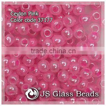 High Quality Fashion JS Glass Seed Beads - 37177# Ceylon Deep Pink Opalescent Rocailles Beads For Garment & Jewelry