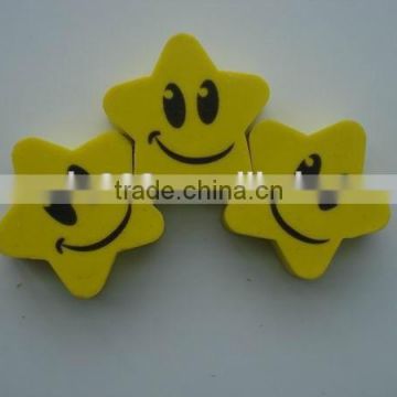 smiling face kid toy star shaped eraser