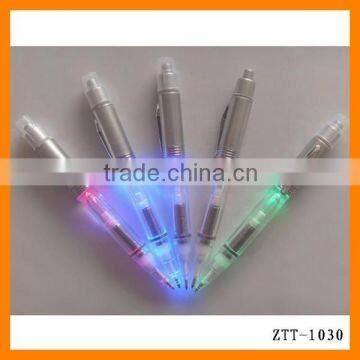 Cheap Promotional Feature Plastic Led Light Ballpoint Pen Wholesale Print Logo ZTT-1030