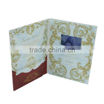 CMYK printing video booklet , lcd video mailer for wedding Invitation gift