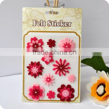 adhesive felt sticker , 3d sticker , handmade felt sticker, scrapbooking sticker, layered sticker , flower felt sticker