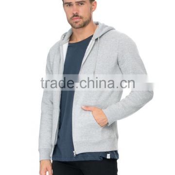 Men's cheap plain grey 100 polyester hooded sweatshirt