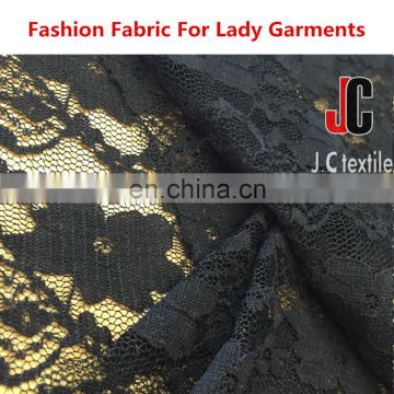 High quality nylon stretch lace fabric Thin silk slip lace fabric