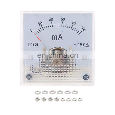 91c4 Ammeter DC Analog Current Meter Panel Mechanical Pointer 1A/2A/3A/5A/10A/20mA/30mA/50mA/100mA/200mA/300mA/500mA