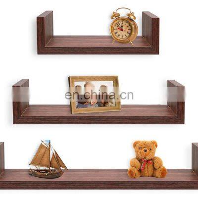 PVC Board Set of 3 floating U  Wall mounted shelves