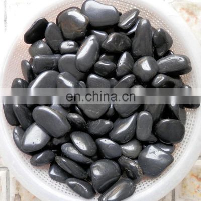 black color jade stone price/river stone pebble wash price/ black polished garden pebble stones