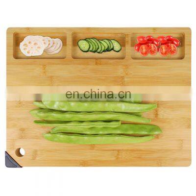 Large 2 in 1 Bamboo Chopping Cutting Board With Sharpening Stone For Kitchen