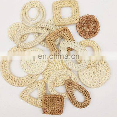 Hot SaleNatural Rattan Wood Earring Hoops rattan earring piece High Quality cheap wholesale