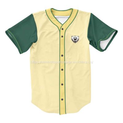 wholesale good quality full-button baseball jersey of 100% polyester