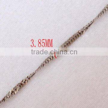 3.85mm Width Double Curb Brass Chain, Sold By Meter Mens Silver Chain