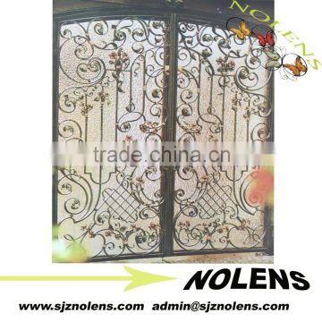 Beautiful Rose Flower Decorative Small Wrought Iron Garden Gates Prices/manufacture of ornamental wrought iron Gate